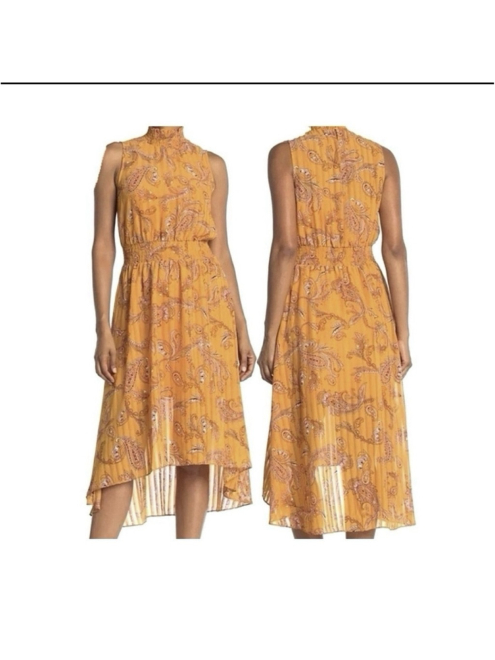 Nanette Lepore Gold Paisley Dress Size 8
